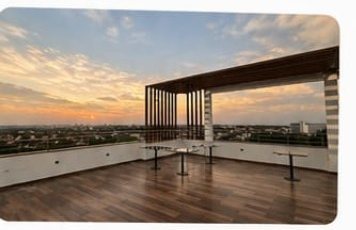 Pôr do sol no terraço